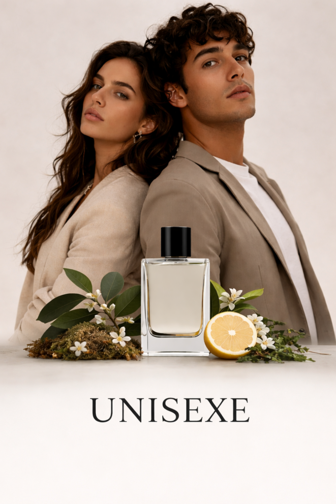 portrait de couple et parfum unisexe