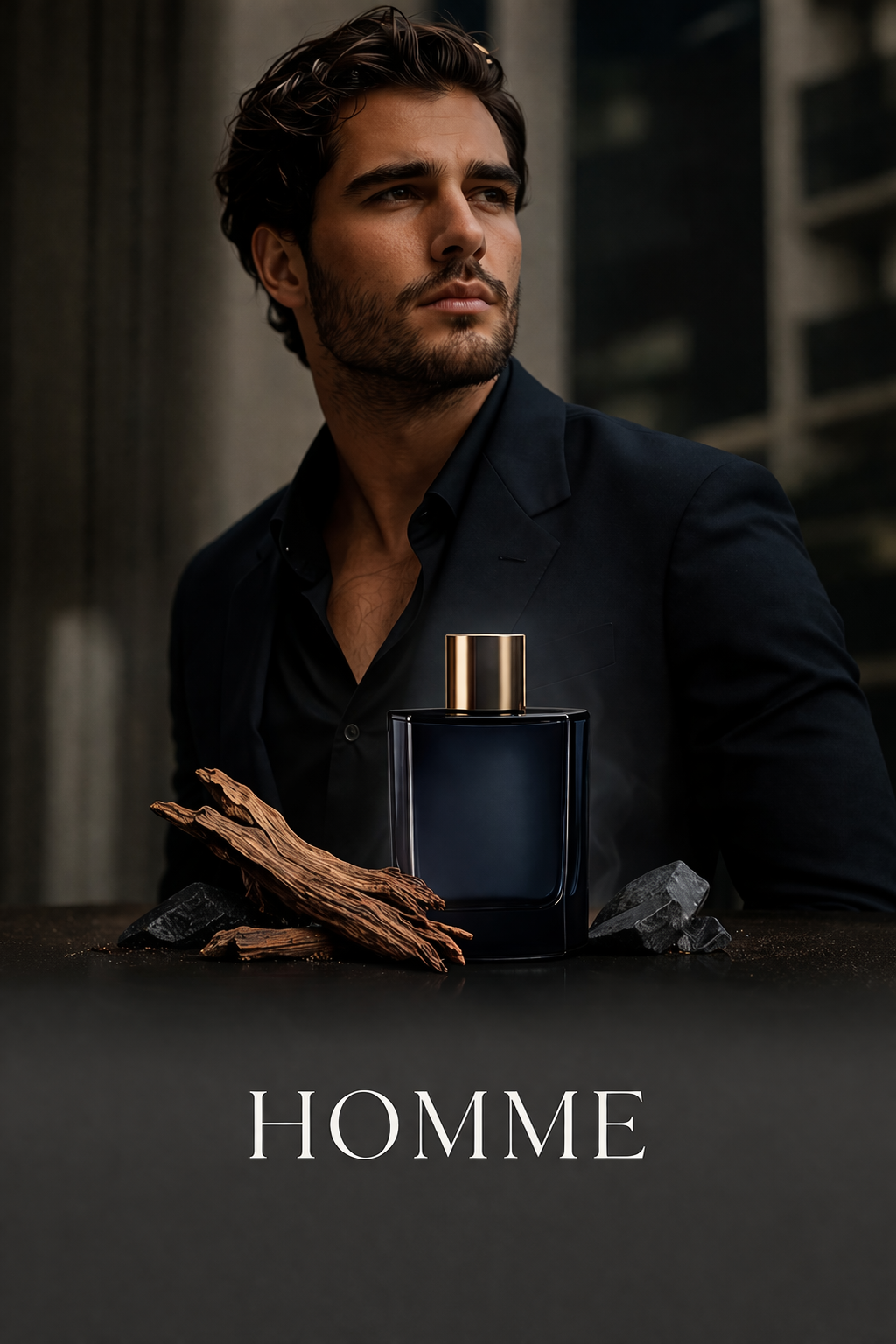 publicité de parfum homme élégant